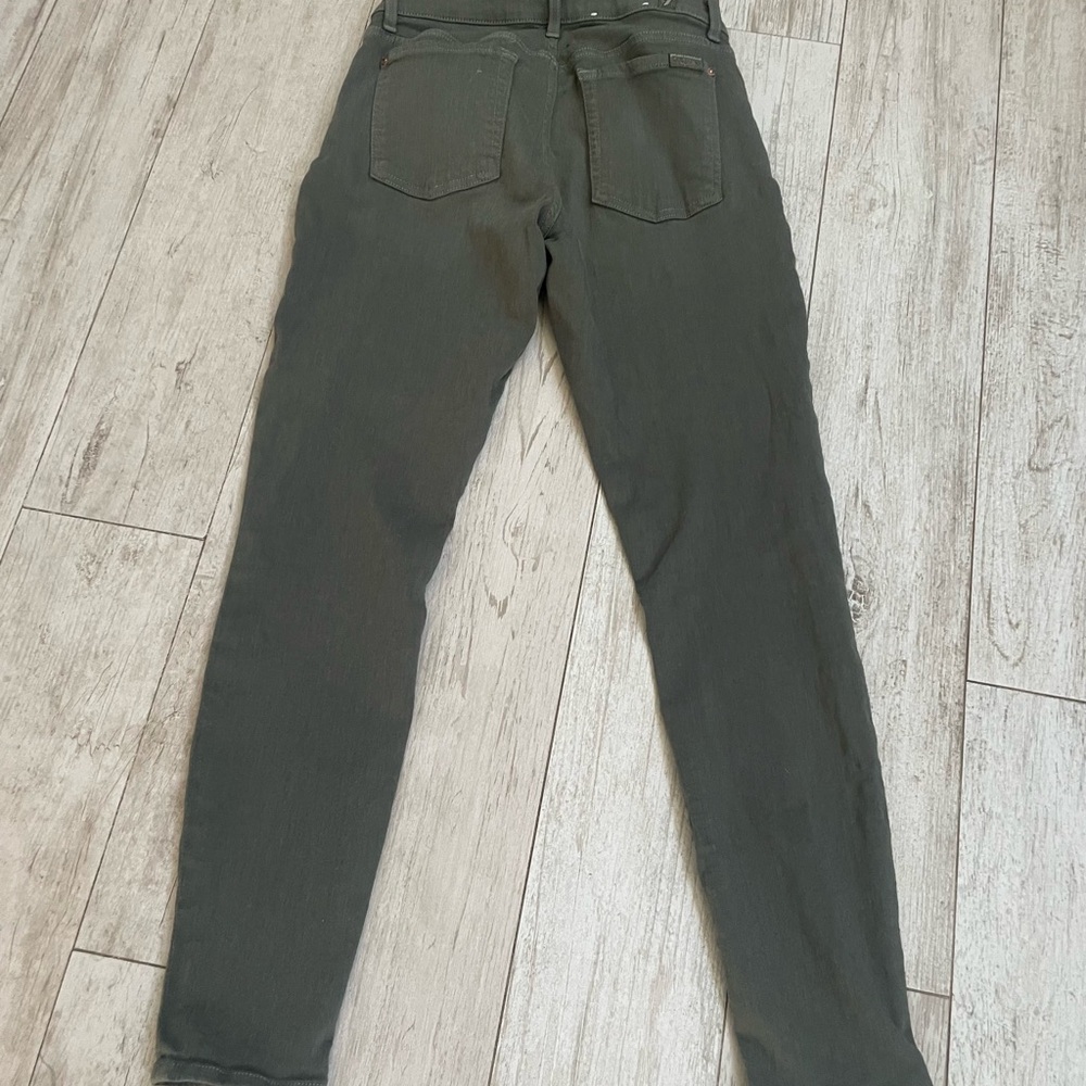 7 For All Mankind Green Skinny Jeans Stretch Denim Size 27 - Picture 5 of 6